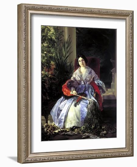 Portrait of Princess Elizaveta Pavlovna Saltykova, 1841-Karl Pavlovich Briullov-Framed Giclee Print