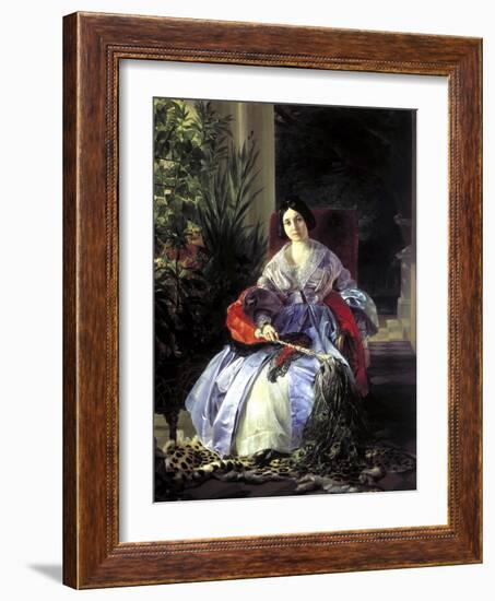 Portrait of Princess Elizaveta Pavlovna Saltykova, 1841-Karl Pavlovich Briullov-Framed Giclee Print