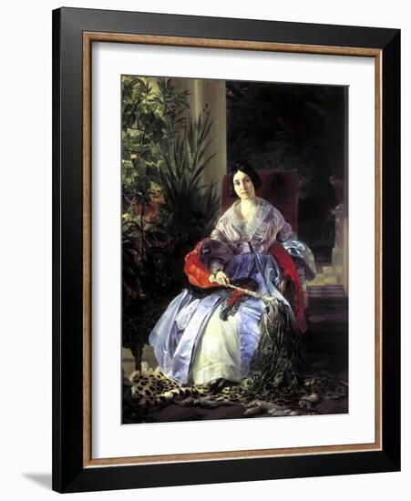 Portrait of Princess Elizaveta Pavlovna Saltykova, 1841-Karl Pavlovich Briullov-Framed Giclee Print