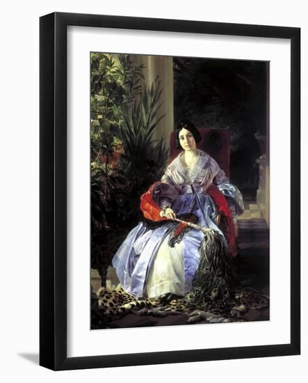 Portrait of Princess Elizaveta Pavlovna Saltykova, 1841-Karl Pavlovich Briullov-Framed Giclee Print