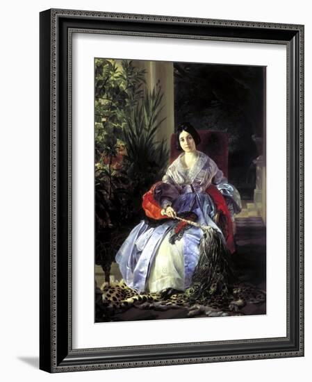 Portrait of Princess Elizaveta Pavlovna Saltykova, 1841-Karl Pavlovich Briullov-Framed Giclee Print