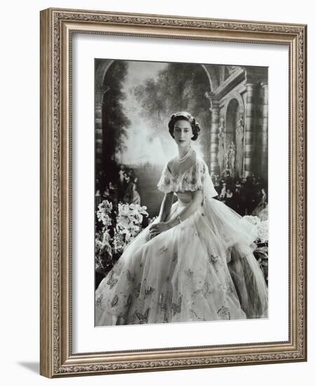 Portrait of Princess Margaret in Ballgown, Countess of Snowdon, 21 August 1930 - 9 February 2002-Cecil Beaton-Framed Photographic Print