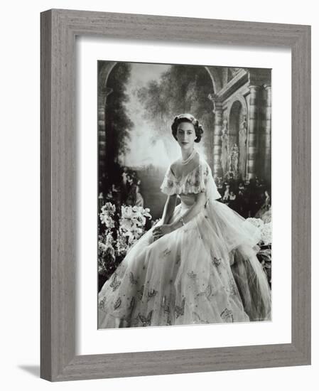 Portrait of Princess Margaret in Ballgown, Countess of Snowdon, 21 August 1930 - 9 February 2002-Cecil Beaton-Framed Photographic Print