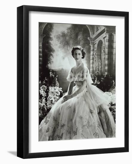 Portrait of Princess Margaret in Ballgown, Countess of Snowdon, 21 August 1930 - 9 February 2002-Cecil Beaton-Framed Photographic Print