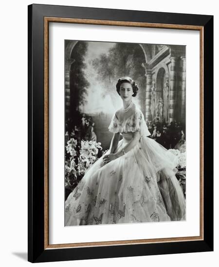 Portrait of Princess Margaret in Ballgown, Countess of Snowdon, 21 August 1930 - 9 February 2002-Cecil Beaton-Framed Photographic Print