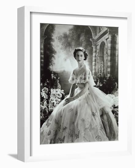 Portrait of Princess Margaret in Ballgown, Countess of Snowdon, 21 August 1930 - 9 February 2002-Cecil Beaton-Framed Photographic Print
