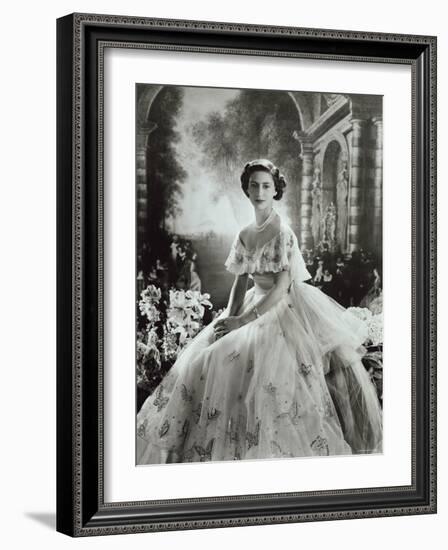 Portrait of Princess Margaret in Ballgown, Countess of Snowdon, 21 August 1930 - 9 February 2002-Cecil Beaton-Framed Photographic Print