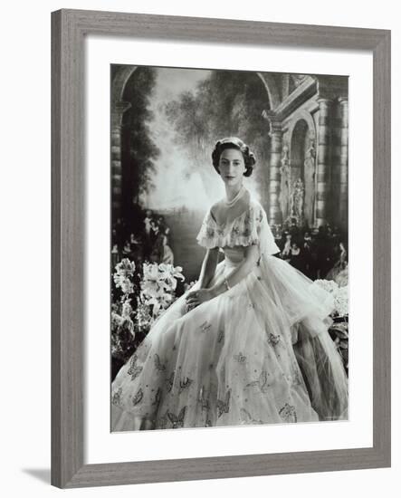 Portrait of Princess Margaret in Ballgown, Countess of Snowdon, 21 August 1930 - 9 February 2002-Cecil Beaton-Framed Photographic Print