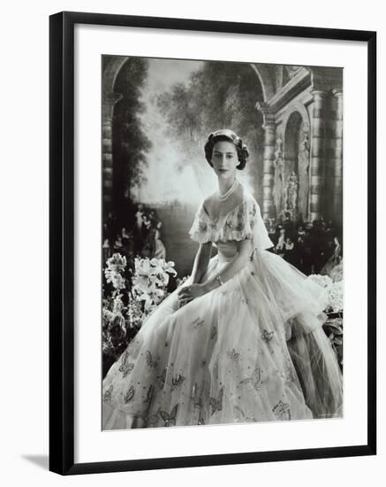 Portrait of Princess Margaret in Ballgown, Countess of Snowdon, 21 August 1930 - 9 February 2002-Cecil Beaton-Framed Photographic Print