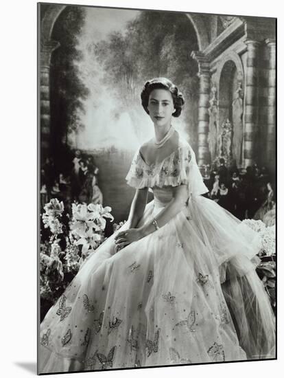 Portrait of Princess Margaret in Ballgown, Countess of Snowdon, 21 August 1930 - 9 February 2002-Cecil Beaton-Mounted Photographic Print