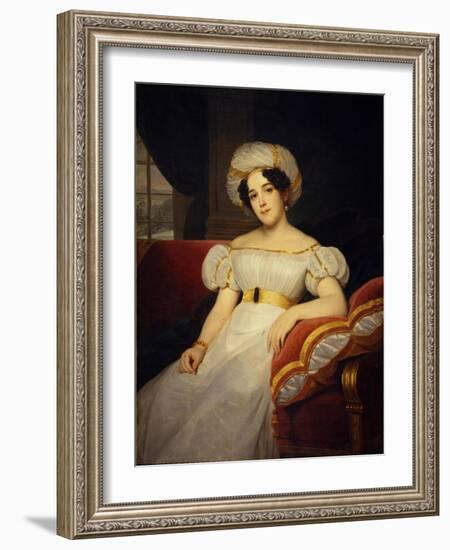 Portrait of Princess Natalya Stepanovna Golitsyna, Née Countess Apraksina (1794-189), 1824-Louis Hersent-Framed Giclee Print