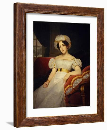 Portrait of Princess Natalya Stepanovna Golitsyna, Née Countess Apraksina (1794-189), 1824-Louis Hersent-Framed Giclee Print