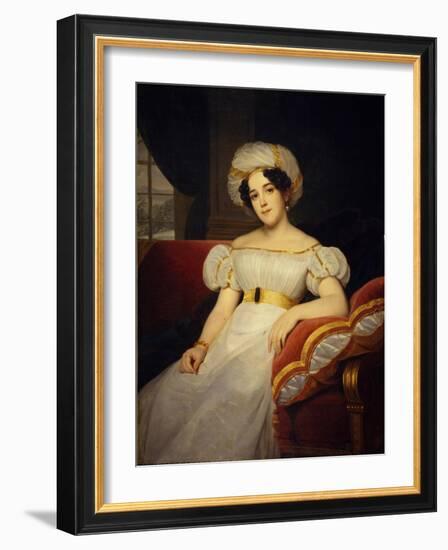 Portrait of Princess Natalya Stepanovna Golitsyna, Née Countess Apraksina (1794-189), 1824-Louis Hersent-Framed Giclee Print