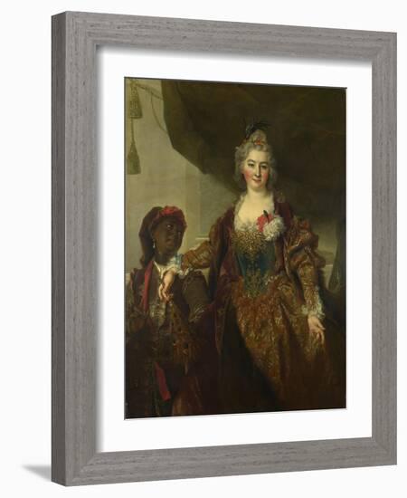 Portrait of Princess Rákóczi (1649-172), Ca 1720-Nicolas de Largillière-Framed Giclee Print