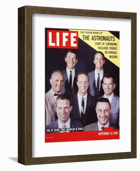 Portrait of Project Mercury Astronauts, September 14, 1959-Ralph Morse-Framed Photographic Print