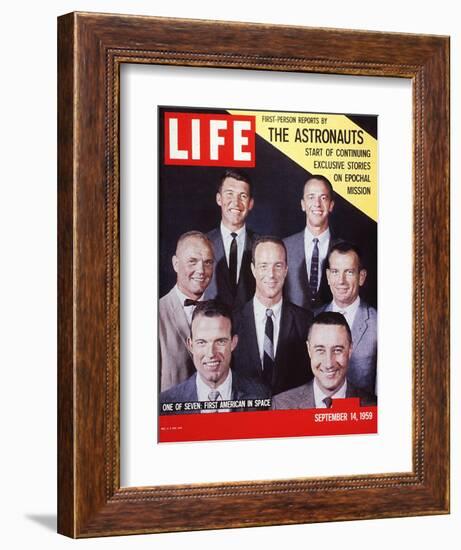 Portrait of Project Mercury Astronauts, September 14, 1959-Ralph Morse-Framed Photographic Print