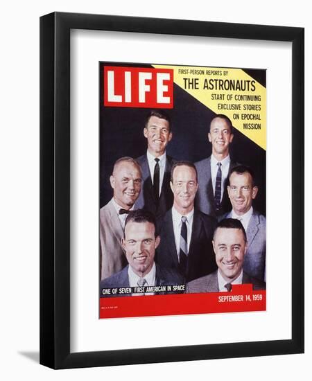 Portrait of Project Mercury Astronauts, September 14, 1959-Ralph Morse-Framed Photographic Print