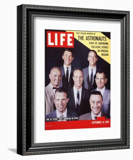 Portrait of Project Mercury Astronauts, September 14, 1959-Ralph Morse-Framed Photographic Print