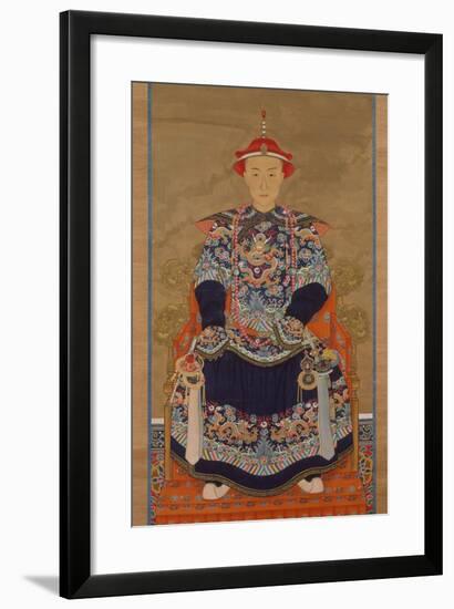 Portrait of Qianlong Emperor As a Young Man, Hanging Scroll-Chinese School-Framed Giclee Print