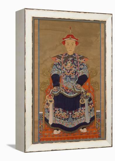 Portrait of Qianlong Emperor As a Young Man, Hanging Scroll-Chinese School-Framed Premier Image Canvas