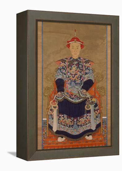 Portrait of Qianlong Emperor As a Young Man, Hanging Scroll-Chinese School-Framed Premier Image Canvas