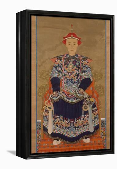 Portrait of Qianlong Emperor As a Young Man, Hanging Scroll-Chinese School-Framed Premier Image Canvas