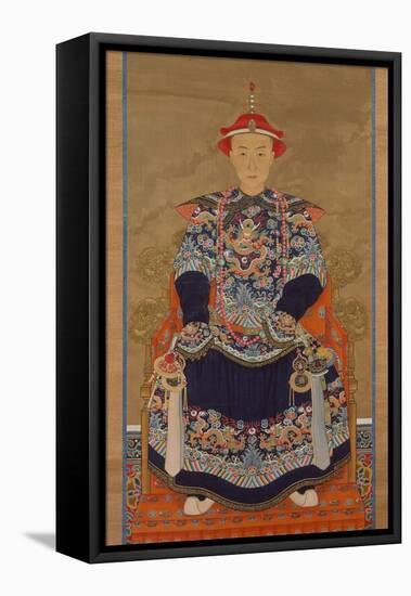 Portrait of Qianlong Emperor As a Young Man, Hanging Scroll-Chinese School-Framed Premier Image Canvas
