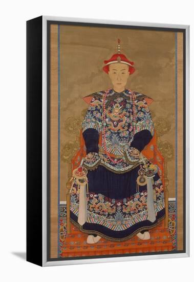 Portrait of Qianlong Emperor As a Young Man, Hanging Scroll-Chinese School-Framed Premier Image Canvas