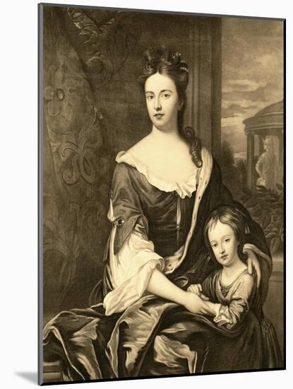 Portrait of Queen Anne and Her Son William, Duke of Gloucester-Michael Dahl-Mounted Giclee Print