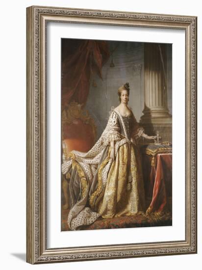 Portrait of Queen Charlotte, Full Length in Robes of State-John Ramsay-Framed Giclee Print