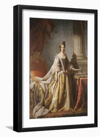 Portrait of Queen Charlotte, Full Length in Robes of State-John Ramsay-Framed Giclee Print