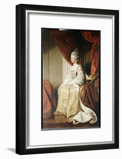 Portrait of Queen Charlotte, Full Length, Seated in Robes of State-Sir Joshua Reynolds-Framed Giclee Print