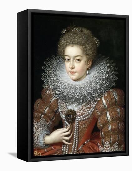 Portrait of Queen Elisabeth of France (1602-164), Queen Consort of Spain-Frans Francken the Younger-Framed Premier Image Canvas