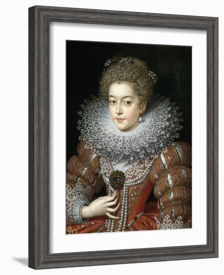 Portrait of Queen Elisabeth of France (1602-164), Queen Consort of Spain-Frans Francken the Younger-Framed Giclee Print