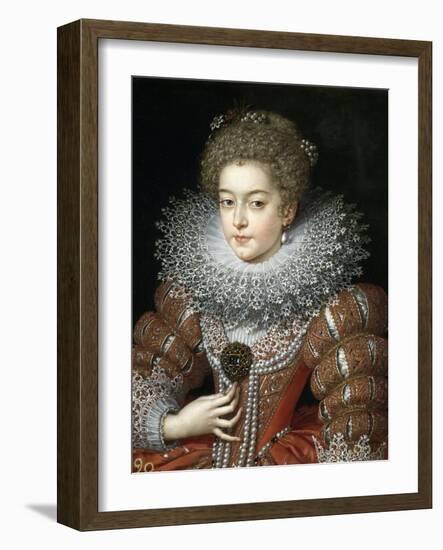 Portrait of Queen Elisabeth of France (1602-164), Queen Consort of Spain-Frans Francken the Younger-Framed Giclee Print