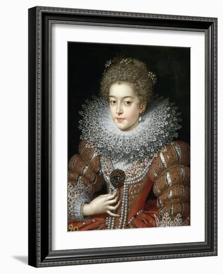 Portrait of Queen Elisabeth of France (1602-164), Queen Consort of Spain-Frans Francken the Younger-Framed Giclee Print