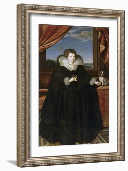 Portrait of Queen Elisabeth of France (1602-164), Queen Consort of Spain-Frans Francken the Younger-Framed Giclee Print