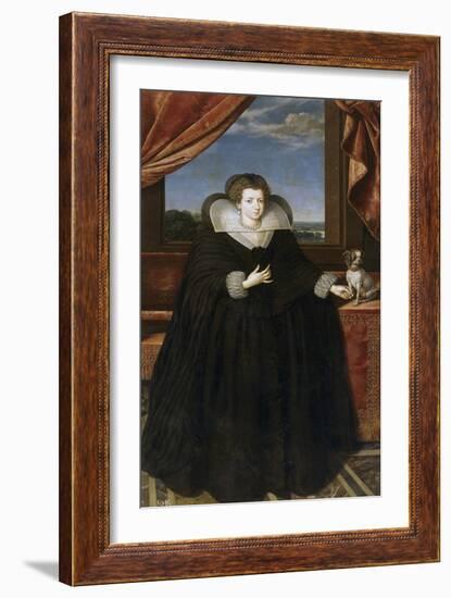 Portrait of Queen Elisabeth of France (1602-164), Queen Consort of Spain-Frans Francken the Younger-Framed Giclee Print