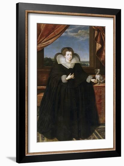 Portrait of Queen Elisabeth of France (1602-164), Queen Consort of Spain-Frans Francken the Younger-Framed Giclee Print