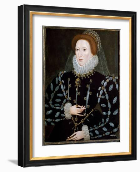 Portrait of Queen Elizabeth I of England, 1575-1580 (Painting)-Nicholas Hilliard-Framed Giclee Print