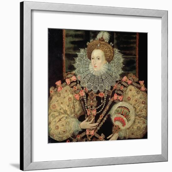 Portrait of Queen Elizabeth I - the Armada Portrait-George Gower-Framed Giclee Print