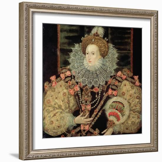 Portrait of Queen Elizabeth I - the Armada Portrait-George Gower-Framed Giclee Print