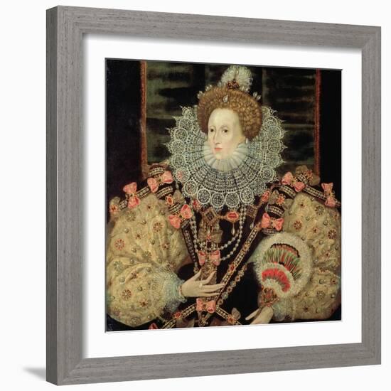 Portrait of Queen Elizabeth I - the Armada Portrait-George Gower-Framed Giclee Print