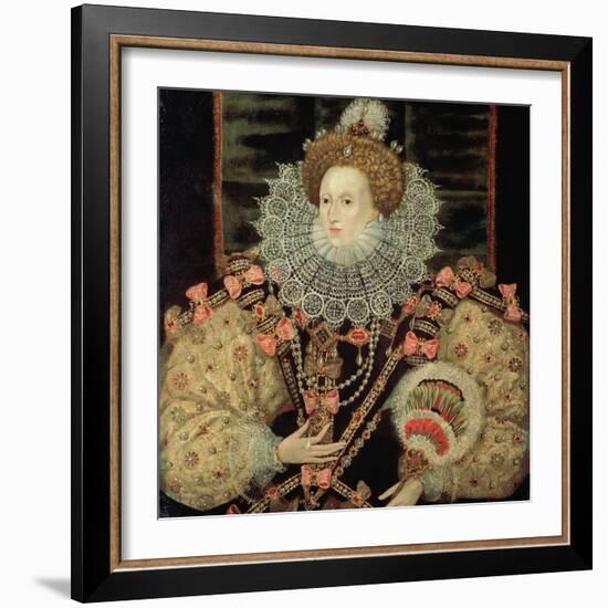 Portrait of Queen Elizabeth I - the Armada Portrait-George Gower-Framed Giclee Print