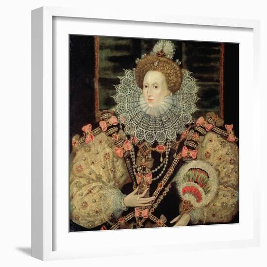 Portrait of Queen Elizabeth I - the Armada Portrait-George Gower-Framed Giclee Print