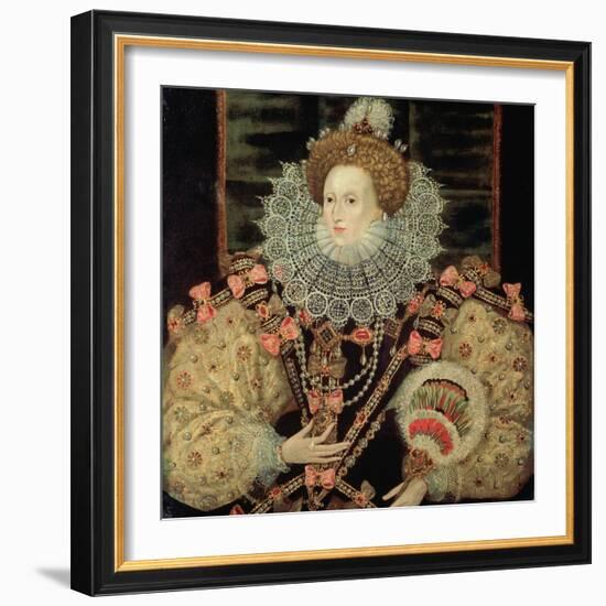 Portrait of Queen Elizabeth I - the Armada Portrait-George Gower-Framed Giclee Print