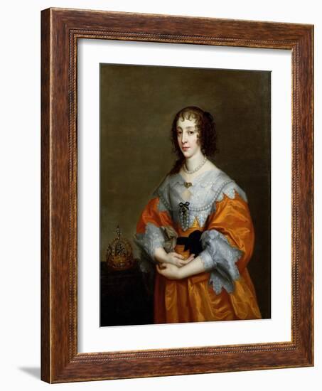 Portrait of Queen Henrietta Maria (1609-69)-Sir Anthony Van Dyck-Framed Giclee Print