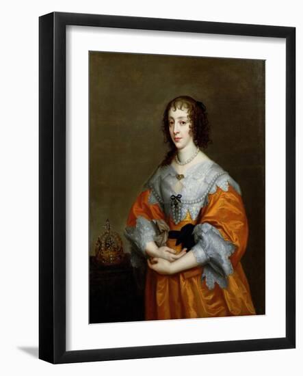 Portrait of Queen Henrietta Maria (1609-69)-Sir Anthony Van Dyck-Framed Giclee Print