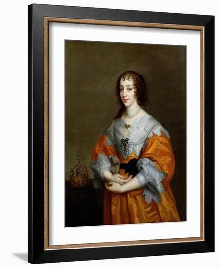 Portrait of Queen Henrietta Maria (1609-69)-Sir Anthony Van Dyck-Framed Giclee Print