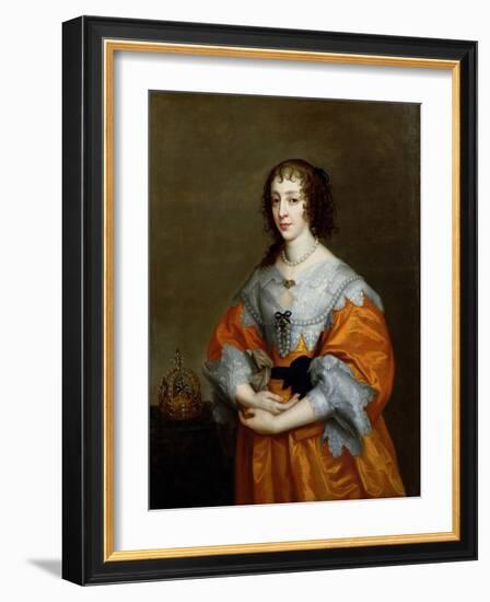 Portrait of Queen Henrietta Maria (1609-69)-Sir Anthony Van Dyck-Framed Giclee Print